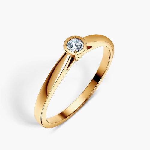 Pierścionek zaręczynowy SAVICKI: złoty, diament